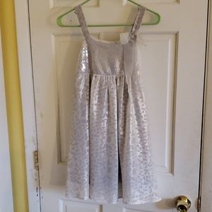 Girls Bonnie Jean silver sequin leopard print dre
